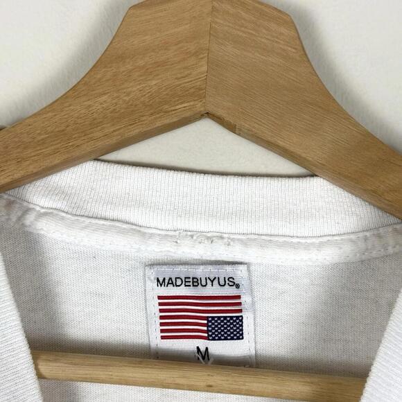 VTG 90s Neil Bonnett NASCAR Racing Tee Size M I Love USA Country Time USA Made - Picture 3 of 7